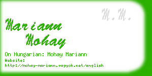 mariann mohay business card